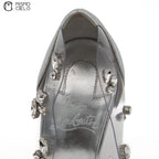 Degraqueen Embellished PVC Heels