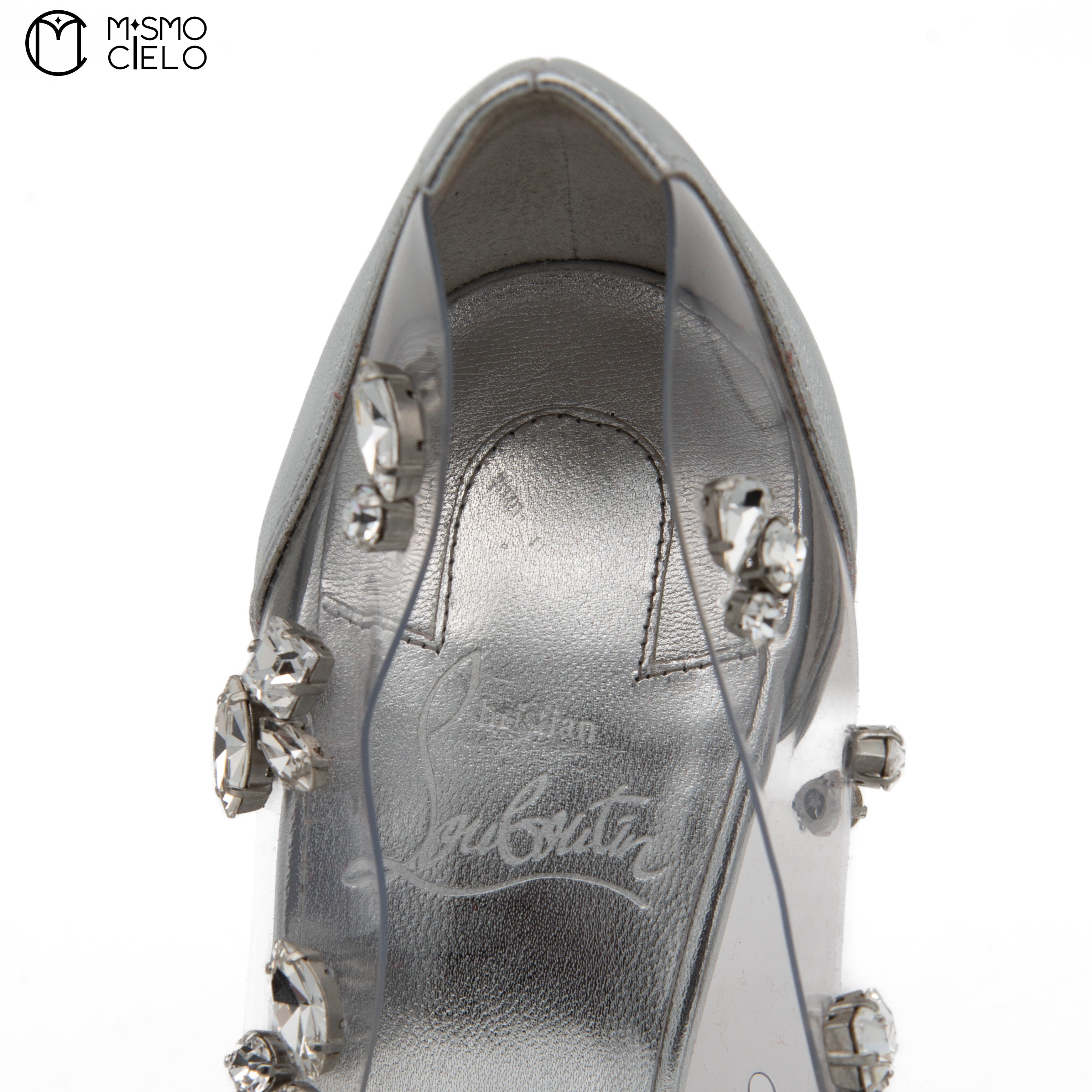 Degraqueen Embellished PVC Heels
