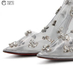 Degraqueen Embellished PVC Heels