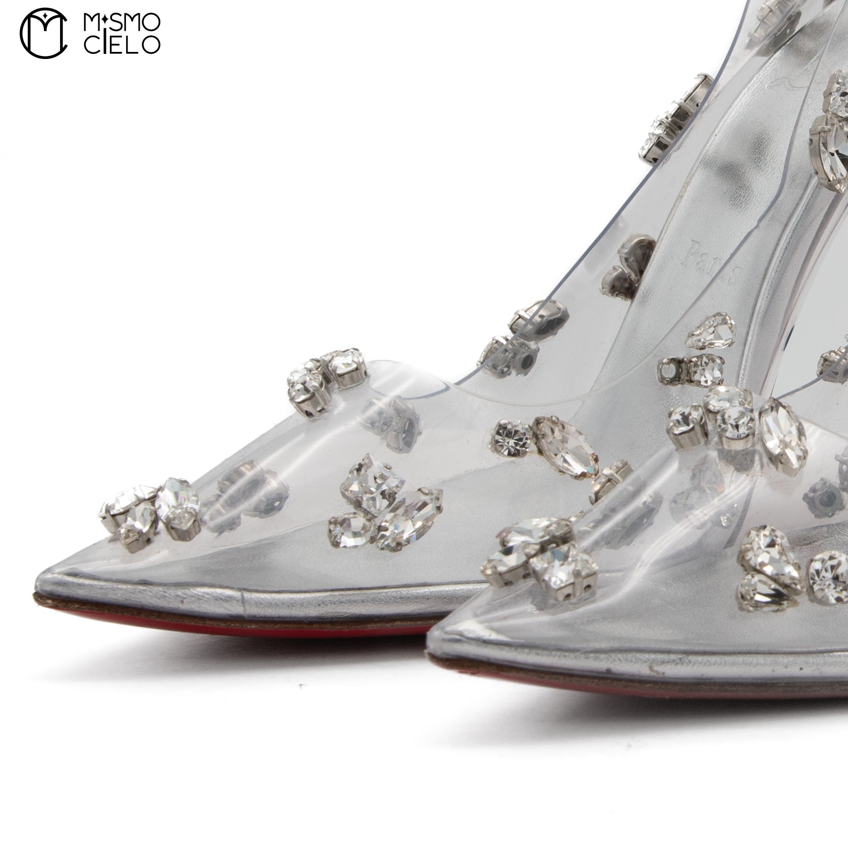 Degraqueen Embellished PVC Heels