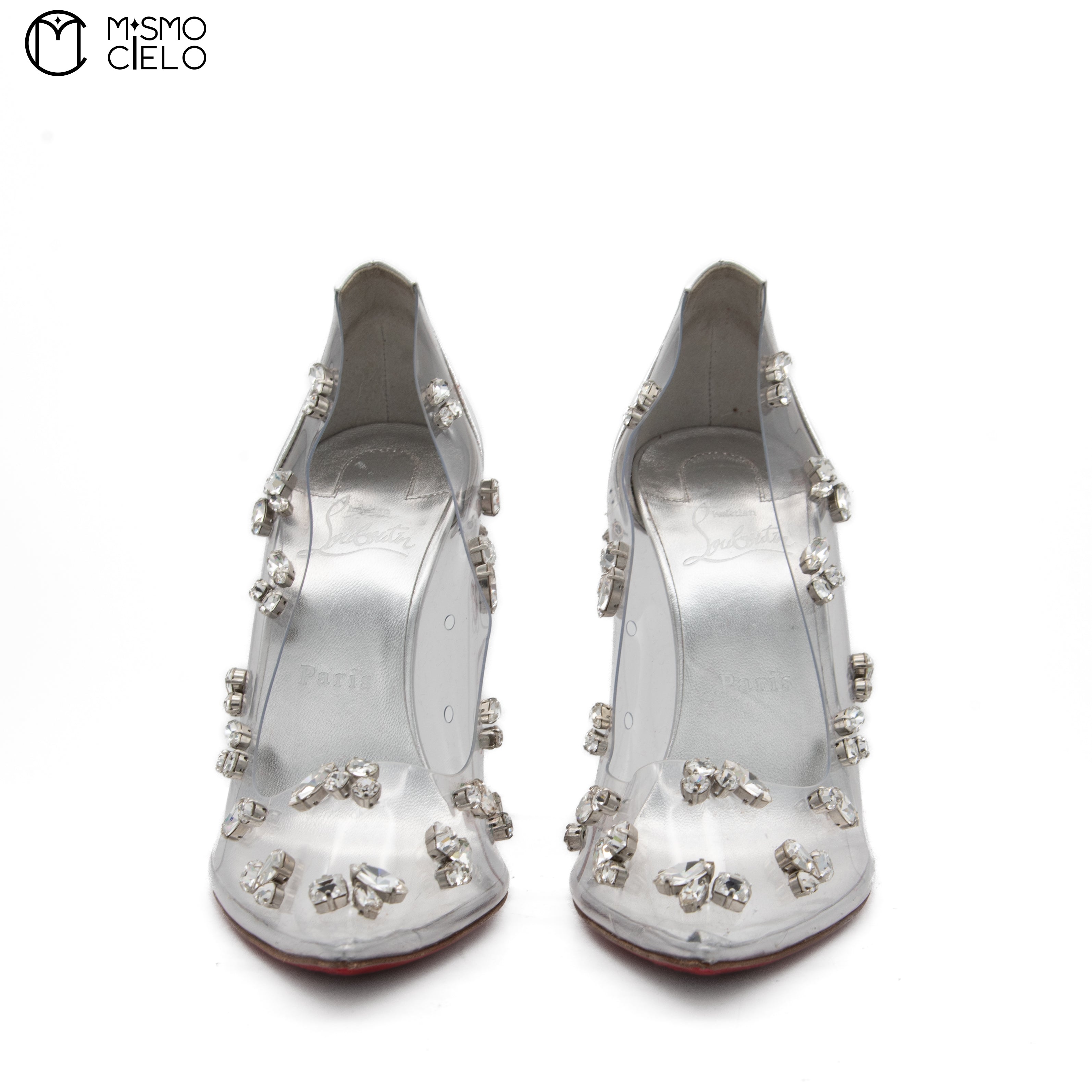 Degraqueen Embellished PVC Heels