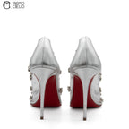 Degraqueen Embellished PVC Heels
