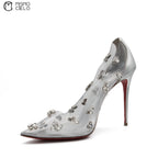 Degraqueen Embellished PVC Heels