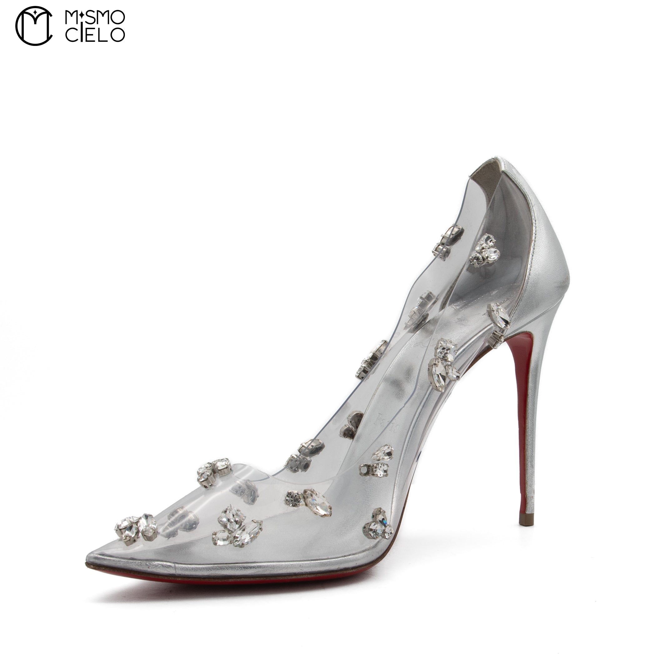 Degraqueen Embellished PVC Heels