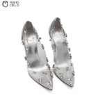 Degraqueen Embellished PVC Heels
