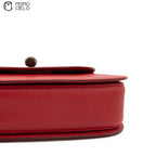 Red Turn lock Vintage Bamboo Handbag with Mirror