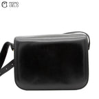Black Triomphe Box Calfskin Shoulder Bag