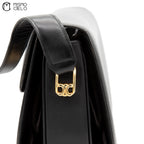 Black Triomphe Box Calfskin Shoulder Bag