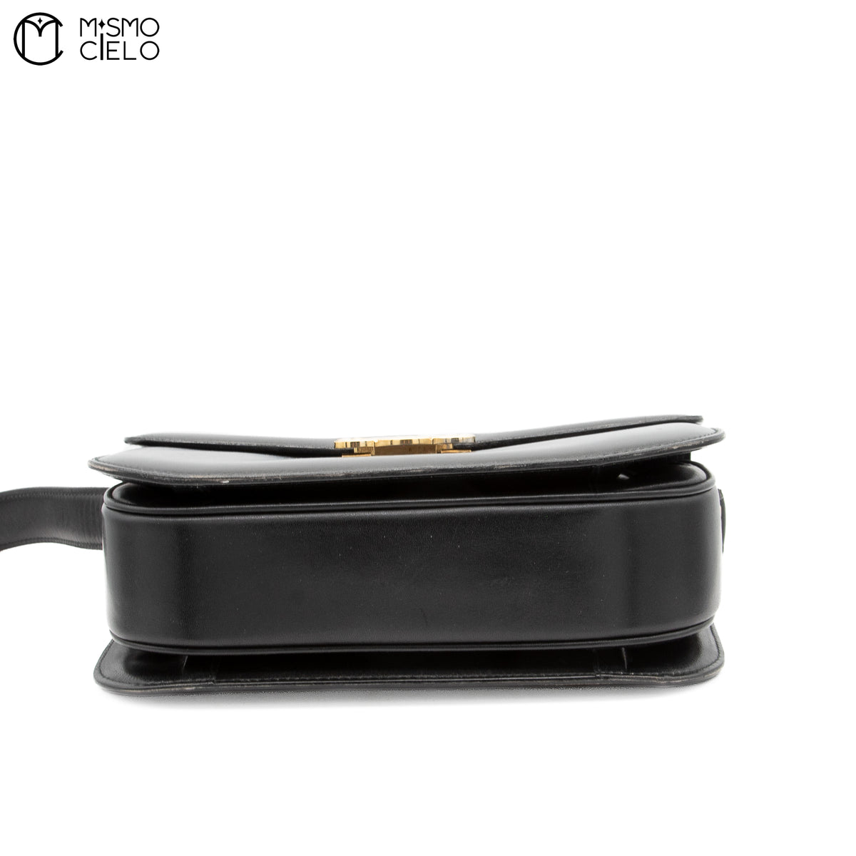 Black Triomphe Box Calfskin Shoulder Bag