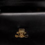Black Triomphe Box Calfskin Shoulder Bag