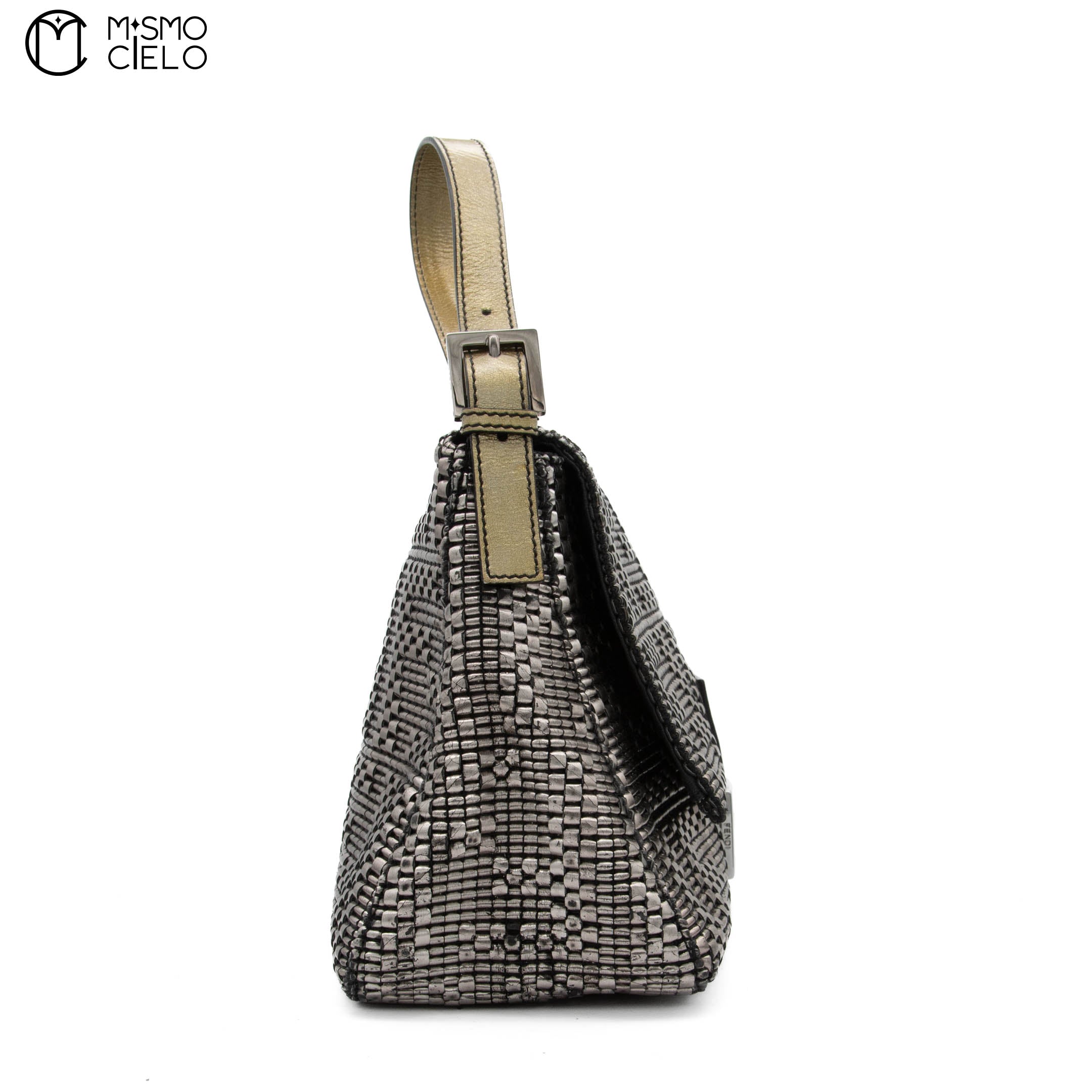 Silver Large Mamma Forever Woven Hand Bag