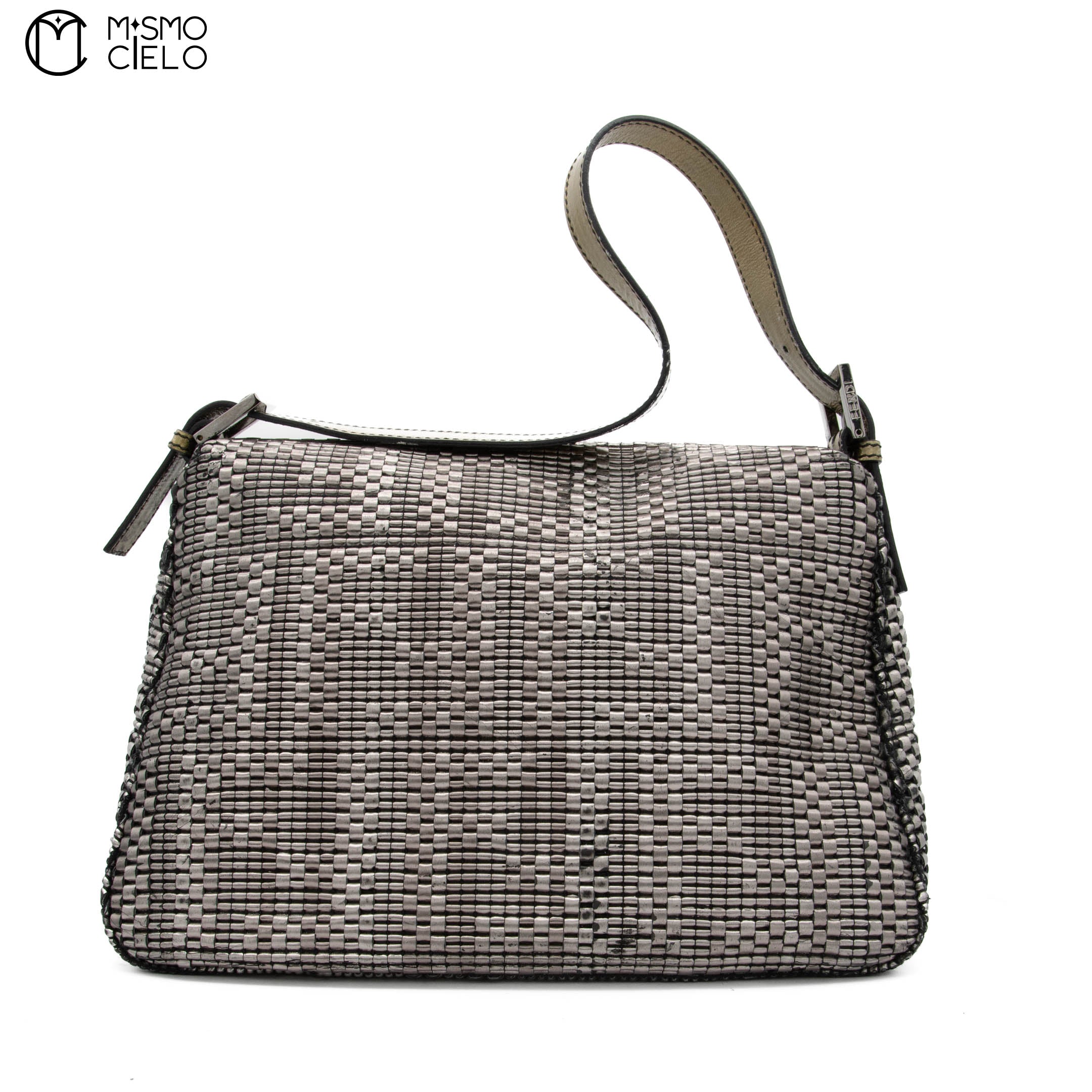 Silver Large Mamma Forever Woven Hand Bag