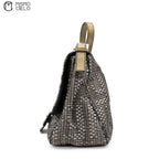 Silver Large Mamma Forever Woven Hand Bag