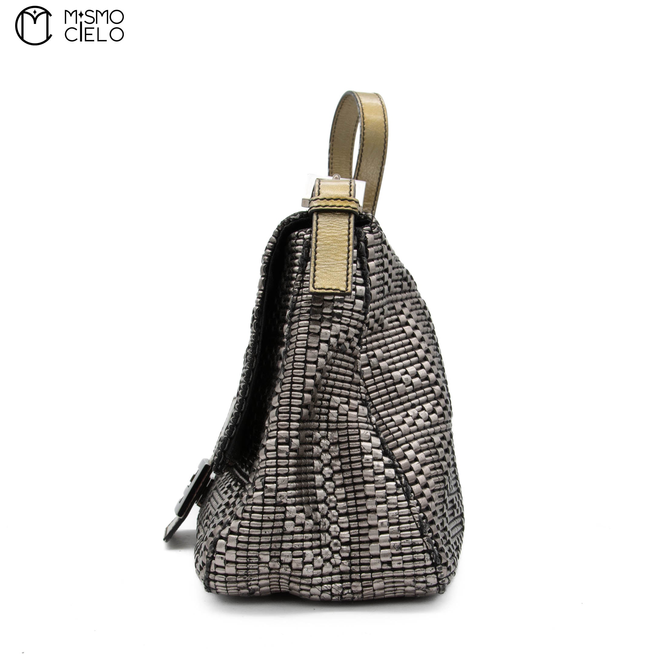 Silver Large Mamma Forever Woven Hand Bag