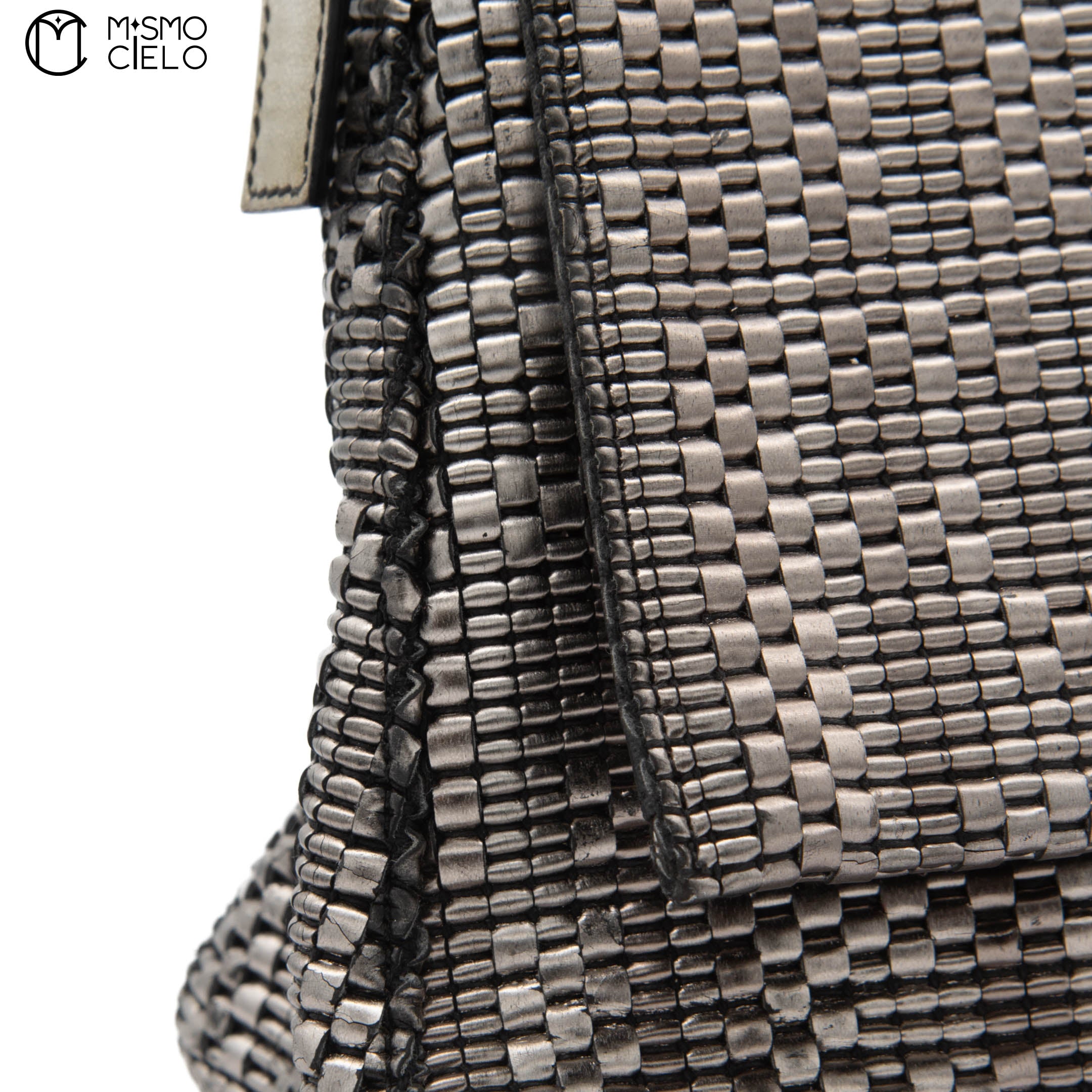 Silver Large Mamma Forever Woven Hand Bag