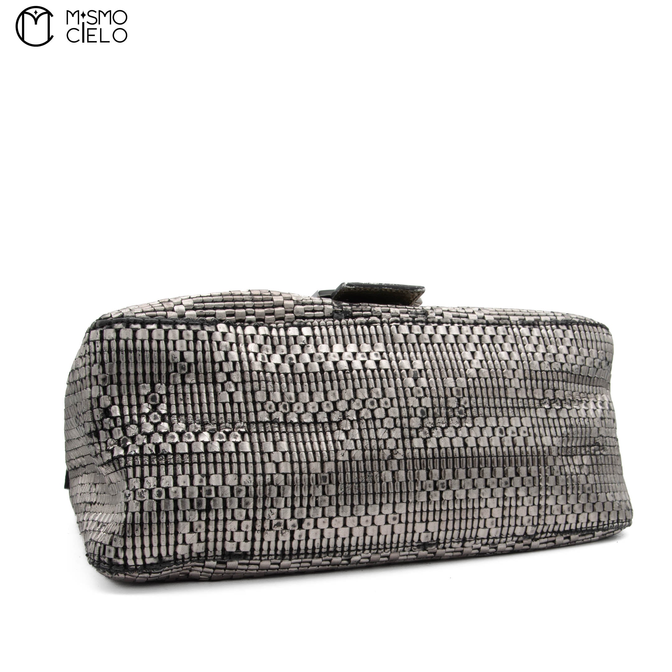 Silver Large Mamma Forever Woven Hand Bag