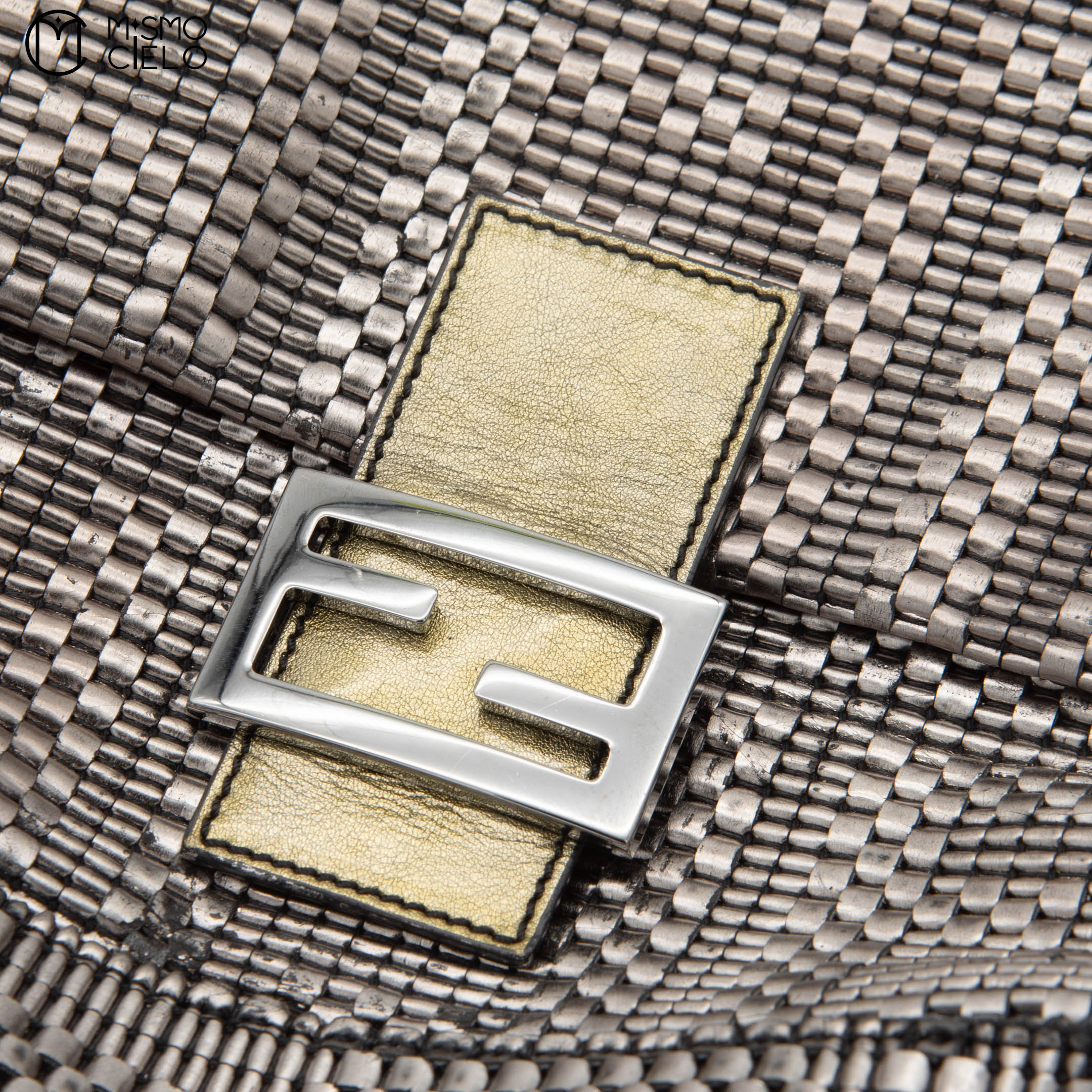 Silver Large Mamma Forever Woven Hand Bag