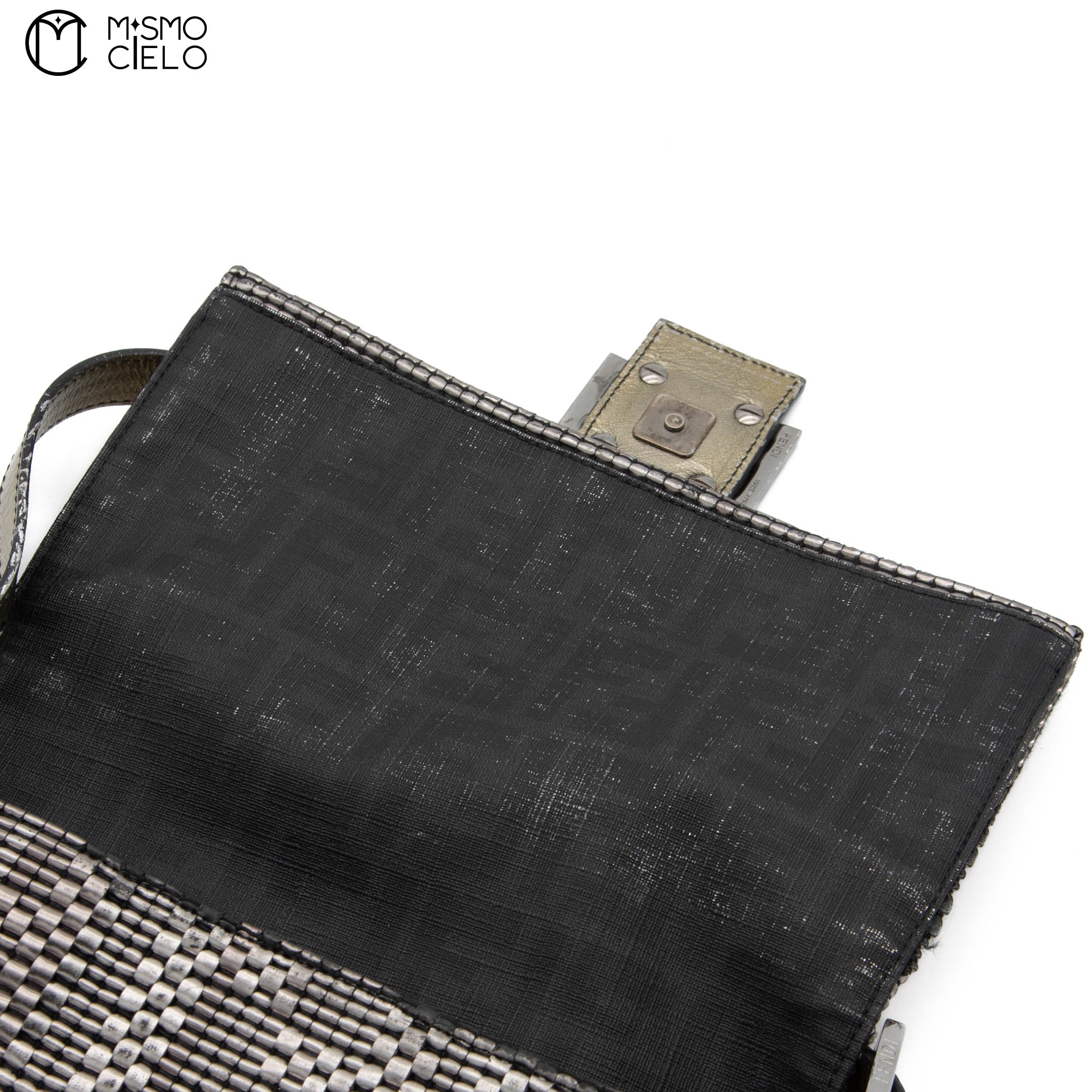 Silver Large Mamma Forever Woven Hand Bag