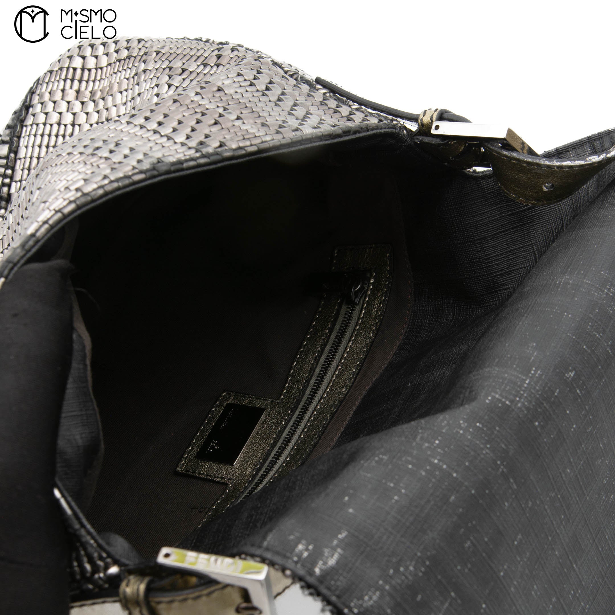 Silver Large Mamma Forever Woven Hand Bag