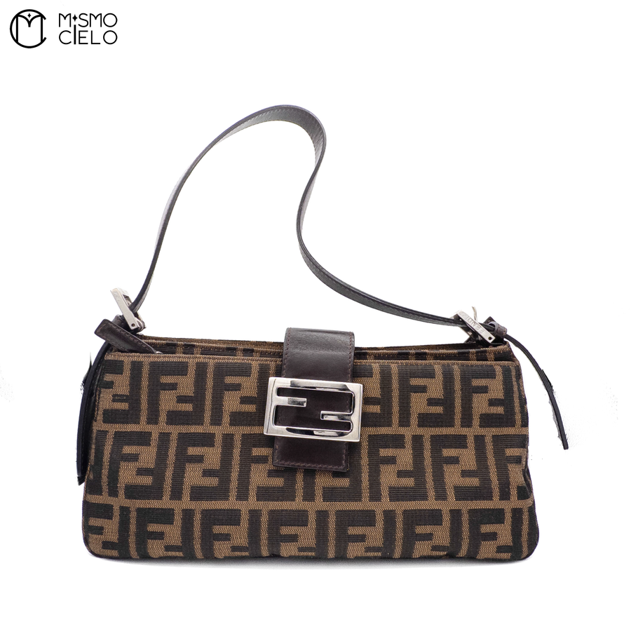 Zucca Silver Clasp Baguette Shoulder Bag