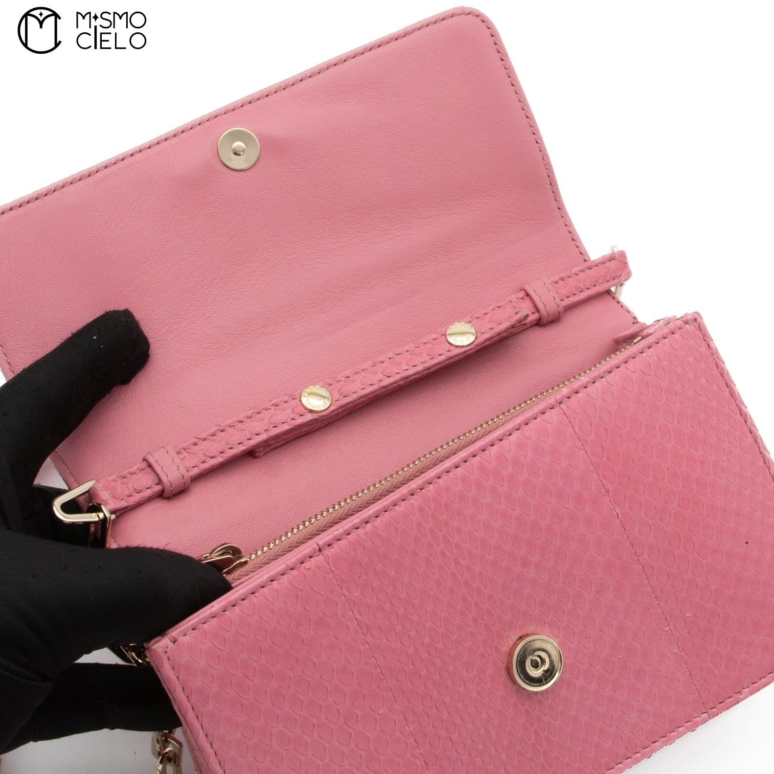 Pink Python Shoulder Bag