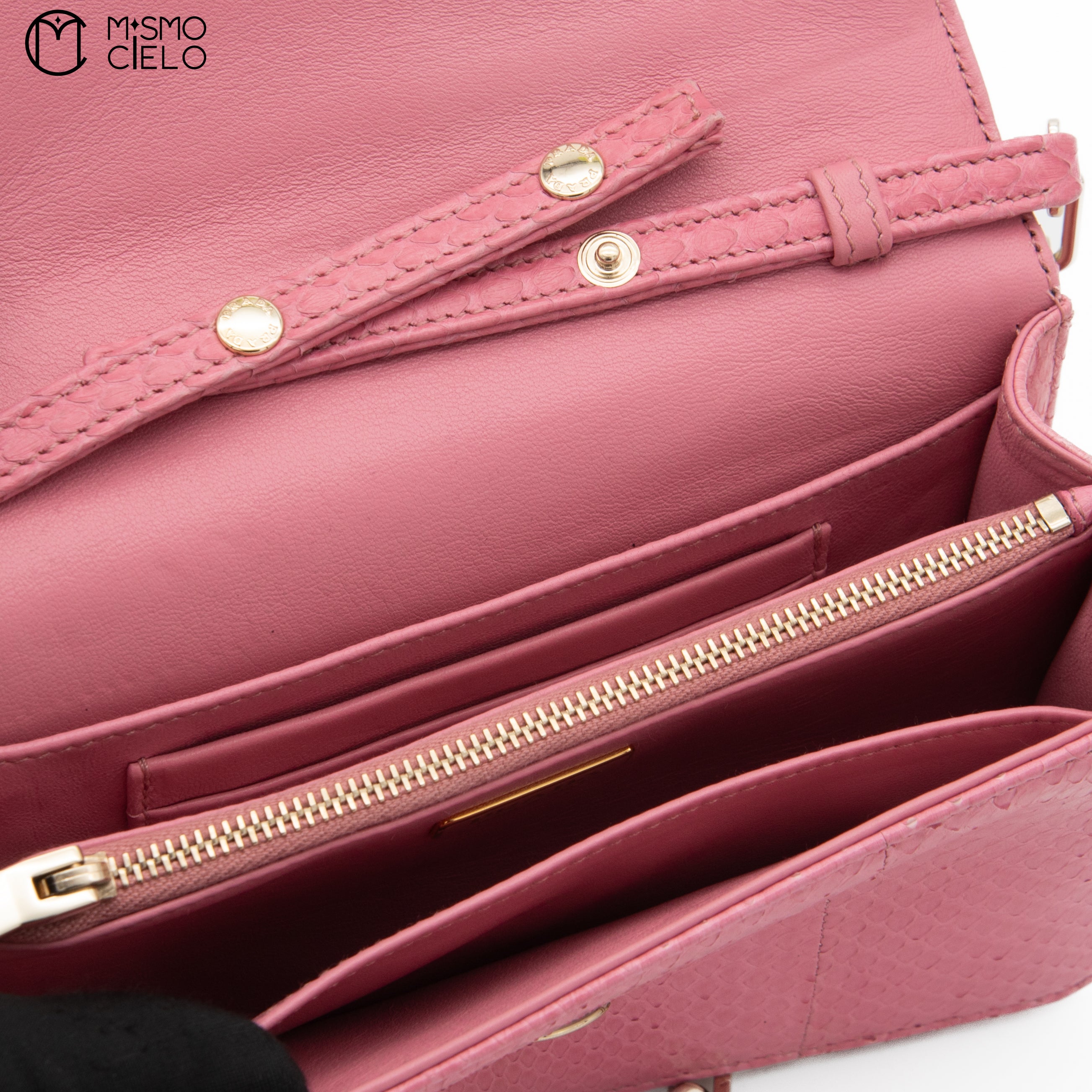 Pink Python Shoulder Bag