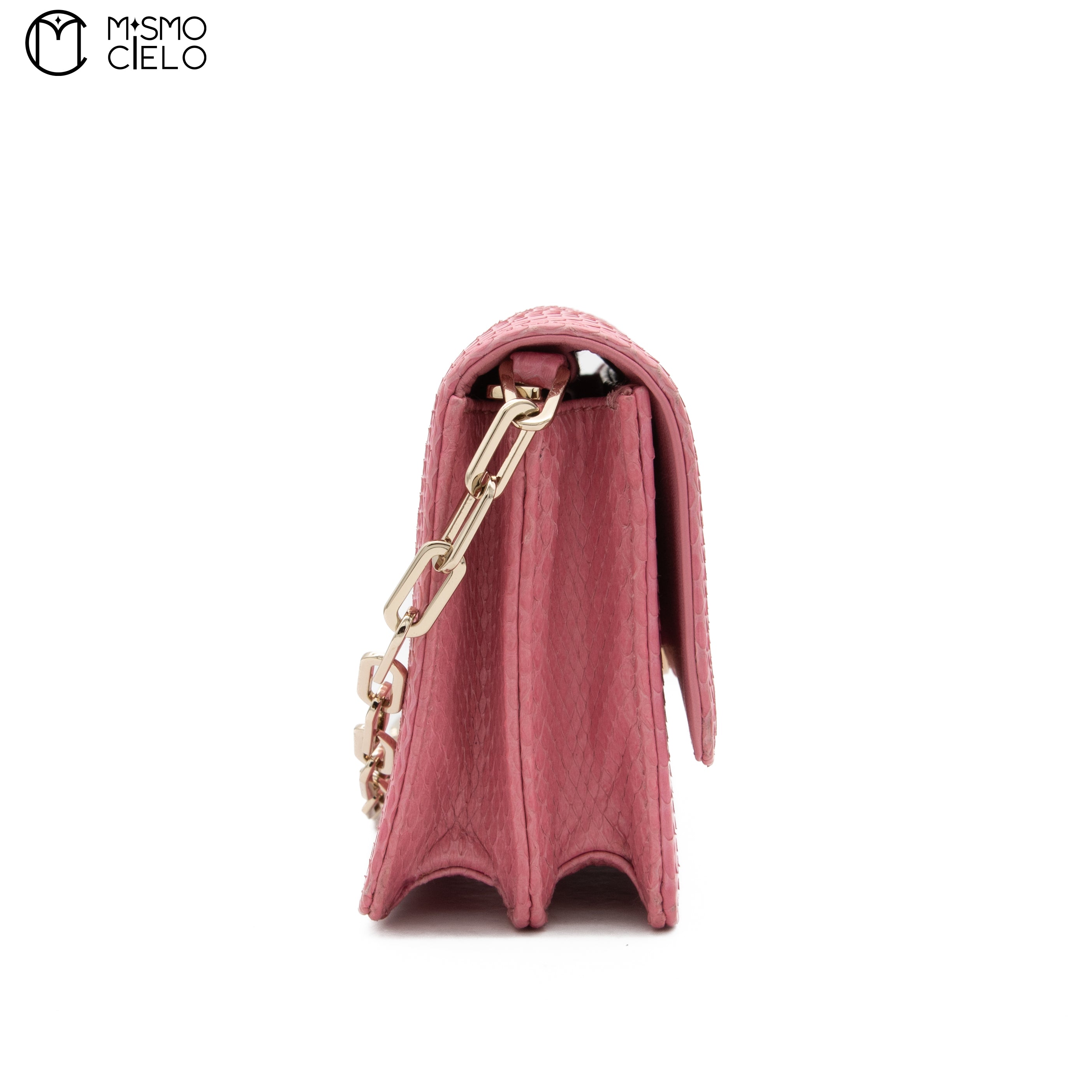 Pink Python Shoulder Bag