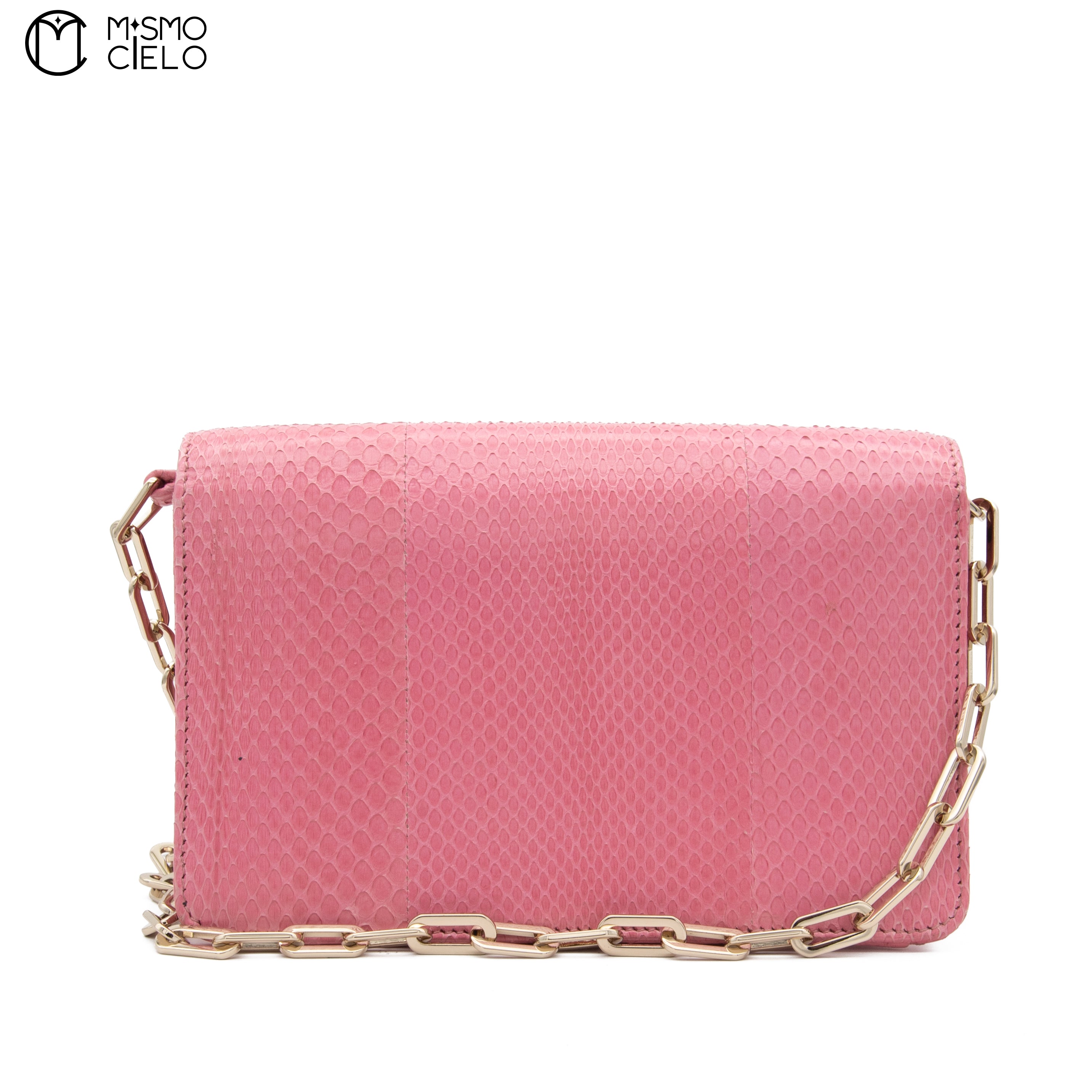 Pink Python Shoulder Bag