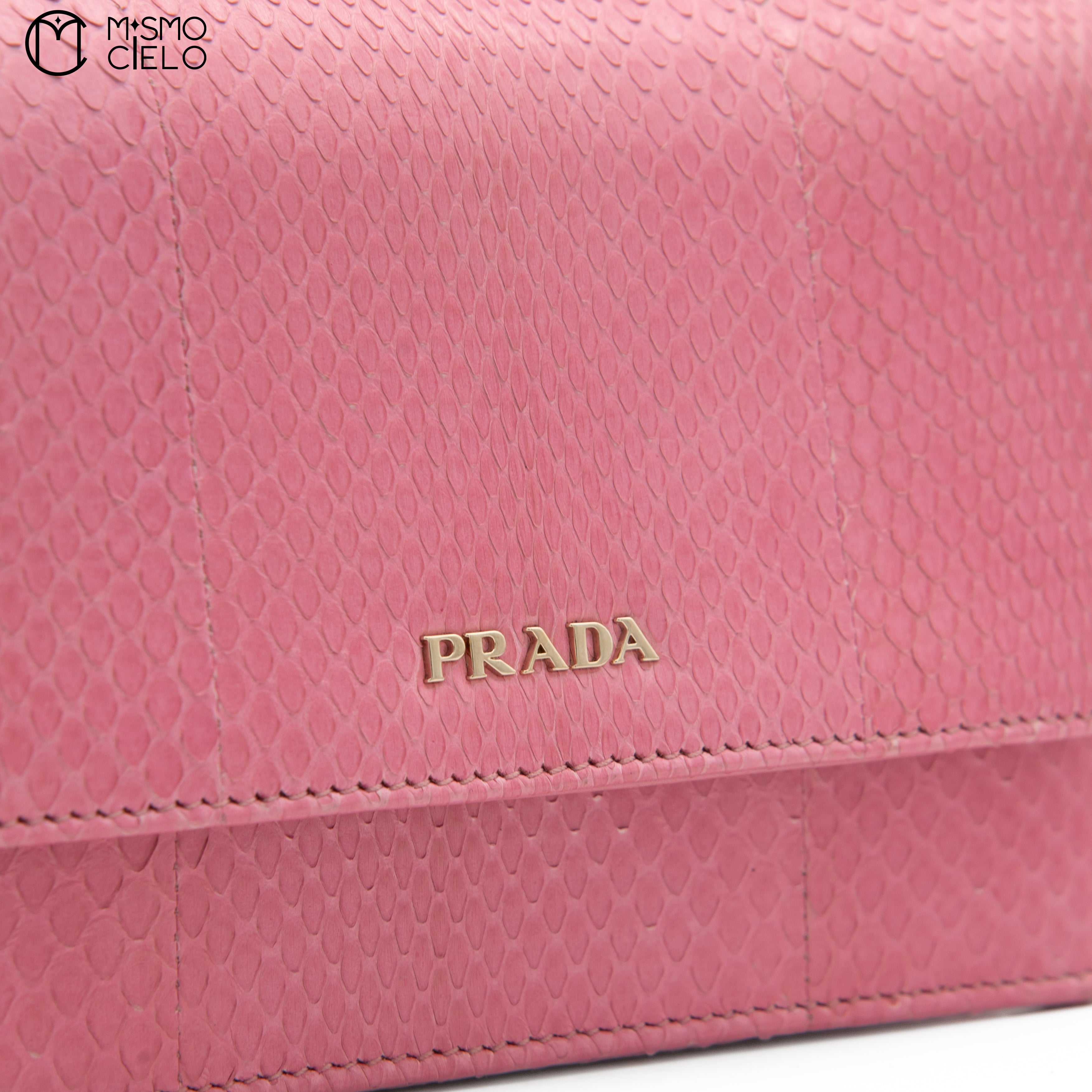 Pink Python Shoulder Bag