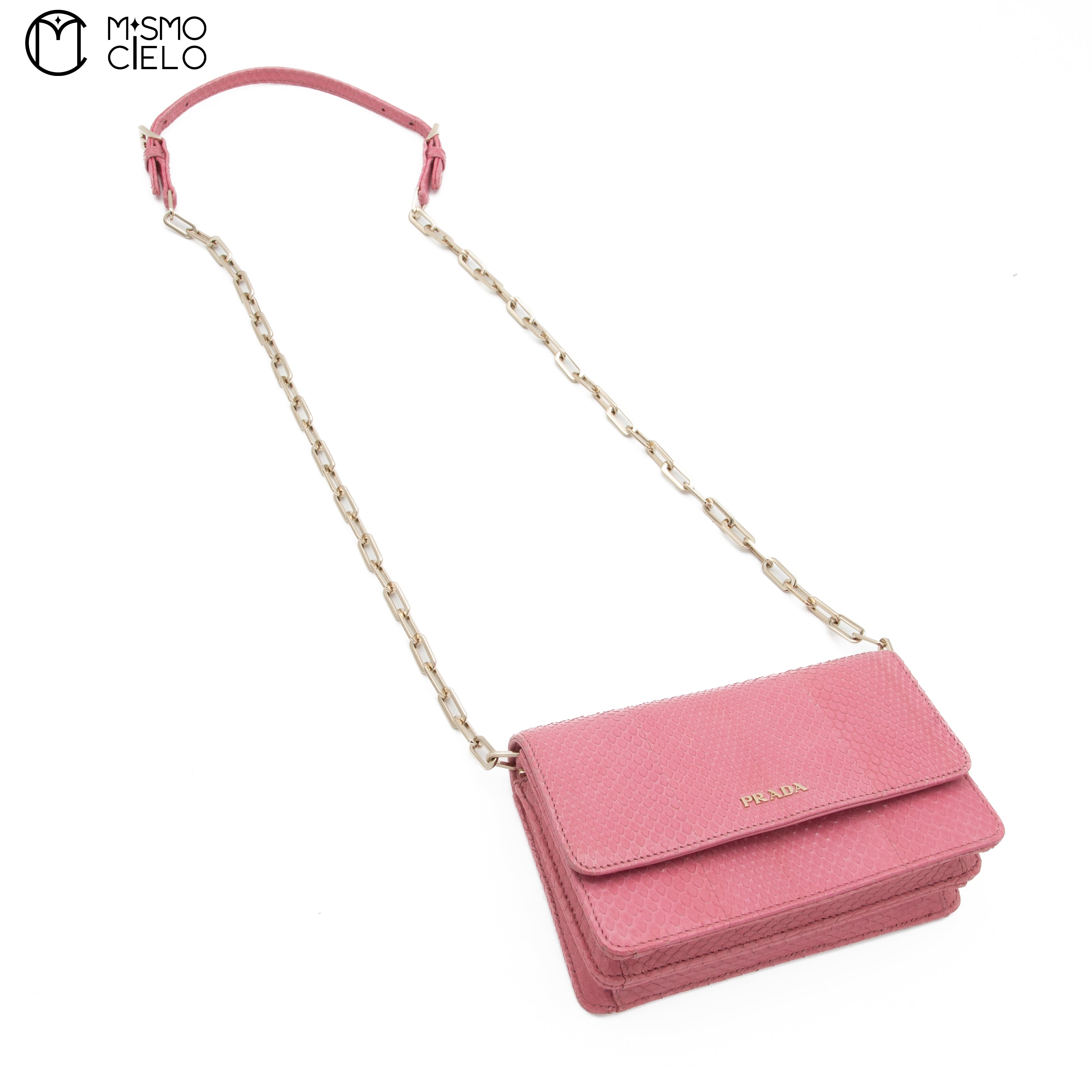 Pink Python Shoulder Bag
