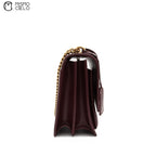 Burgundy Sunset Chain Leather Bordeaux Shoulder Bag