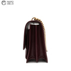 Burgundy Sunset Chain Leather Bordeaux Shoulder Bag