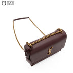 Burgundy Sunset Chain Leather Bordeaux Shoulder Bag