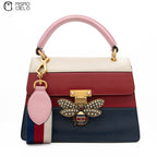 Blue Red and Cream Queen Margaret Bee Hand Bag with Strap