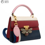 Blue Red and Cream Queen Margaret Bee Hand Bag with Strap