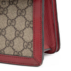 Blue Red GG Check Queen Margaret Bee Hand Bag with Strap