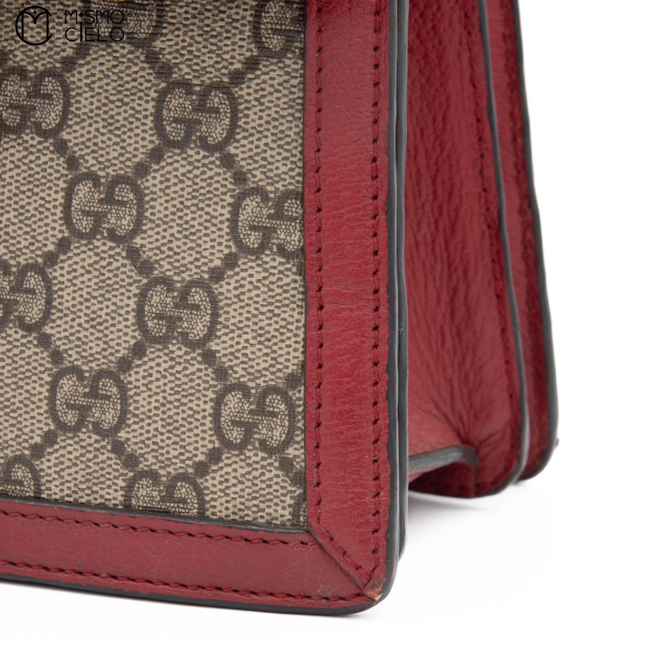 Blue Red GG Check Queen Margaret Bee Hand Bag with Strap