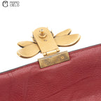 Blue Red GG Check Queen Margaret Bee Hand Bag with Strap
