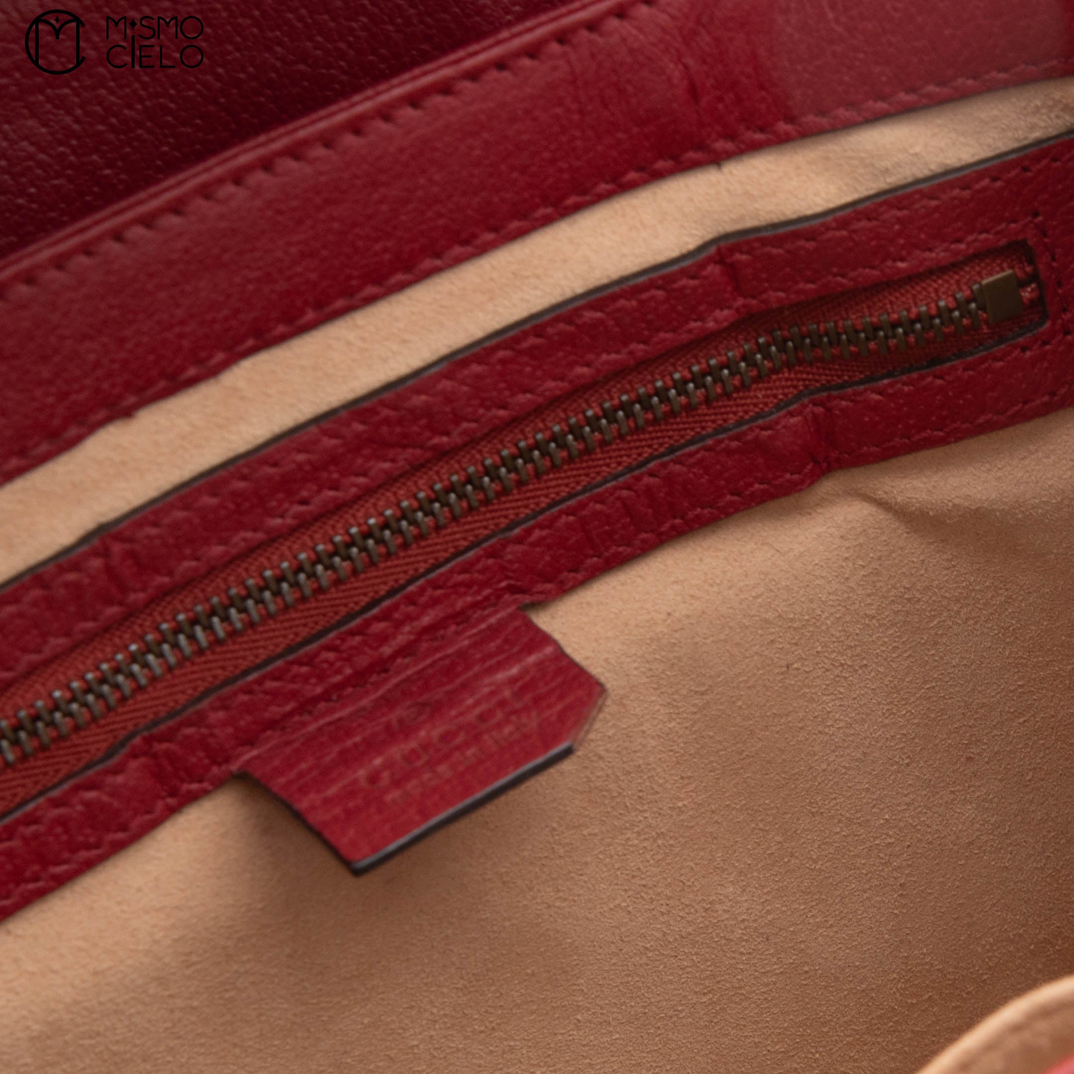 Blue Red GG Check Queen Margaret Bee Hand Bag with Strap