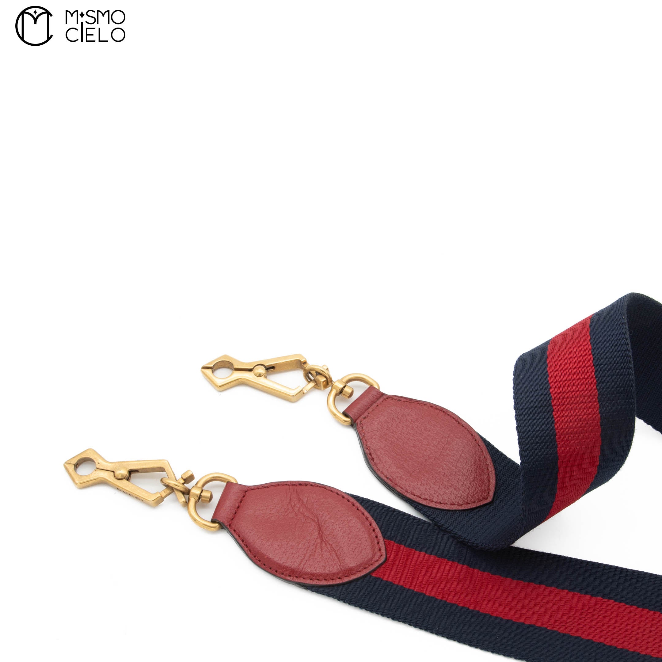Blue Red GG Check Queen Margaret Bee Hand Bag with Strap