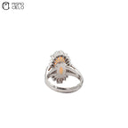Platinum 900 Opal and Diamond Ring 10.3g Size 13