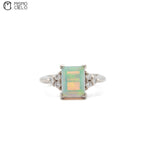 900Pt Opal and Diamond Ring 6.9g Size 9
