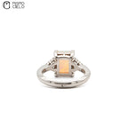 900Pt Opal and Diamond Ring 6.9g Size 9