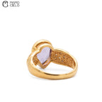 18ct Gold Amethyst and Diamond Ring 5.3g Size 12