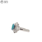 Platinum 900 Opal and Diamond Ring 8.9g Size 14
