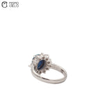 Platinum 900 Opal and Diamond Ring 8.9g Size 14