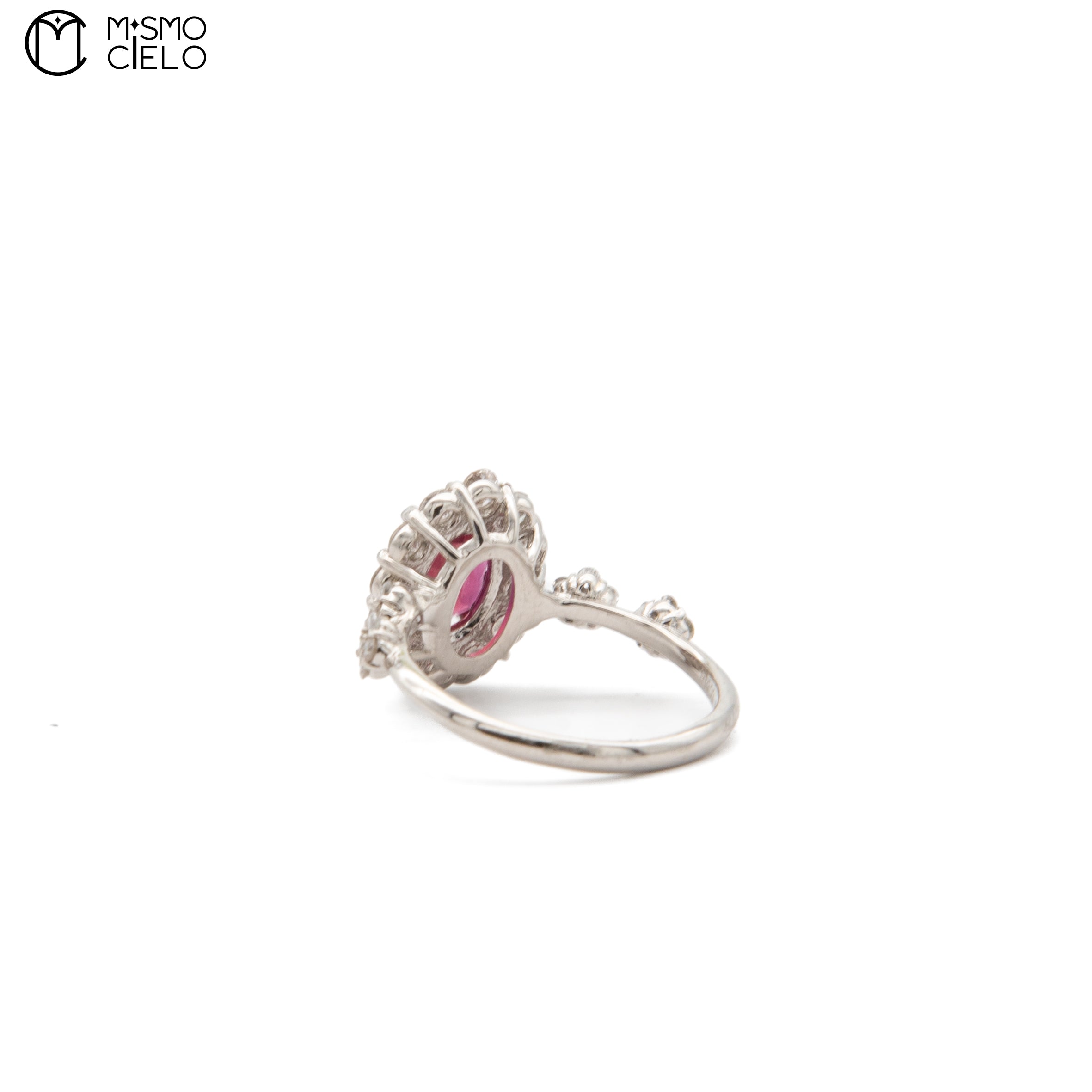 900Pt Ruby and Diamong Ring 4.6g Size 11 #