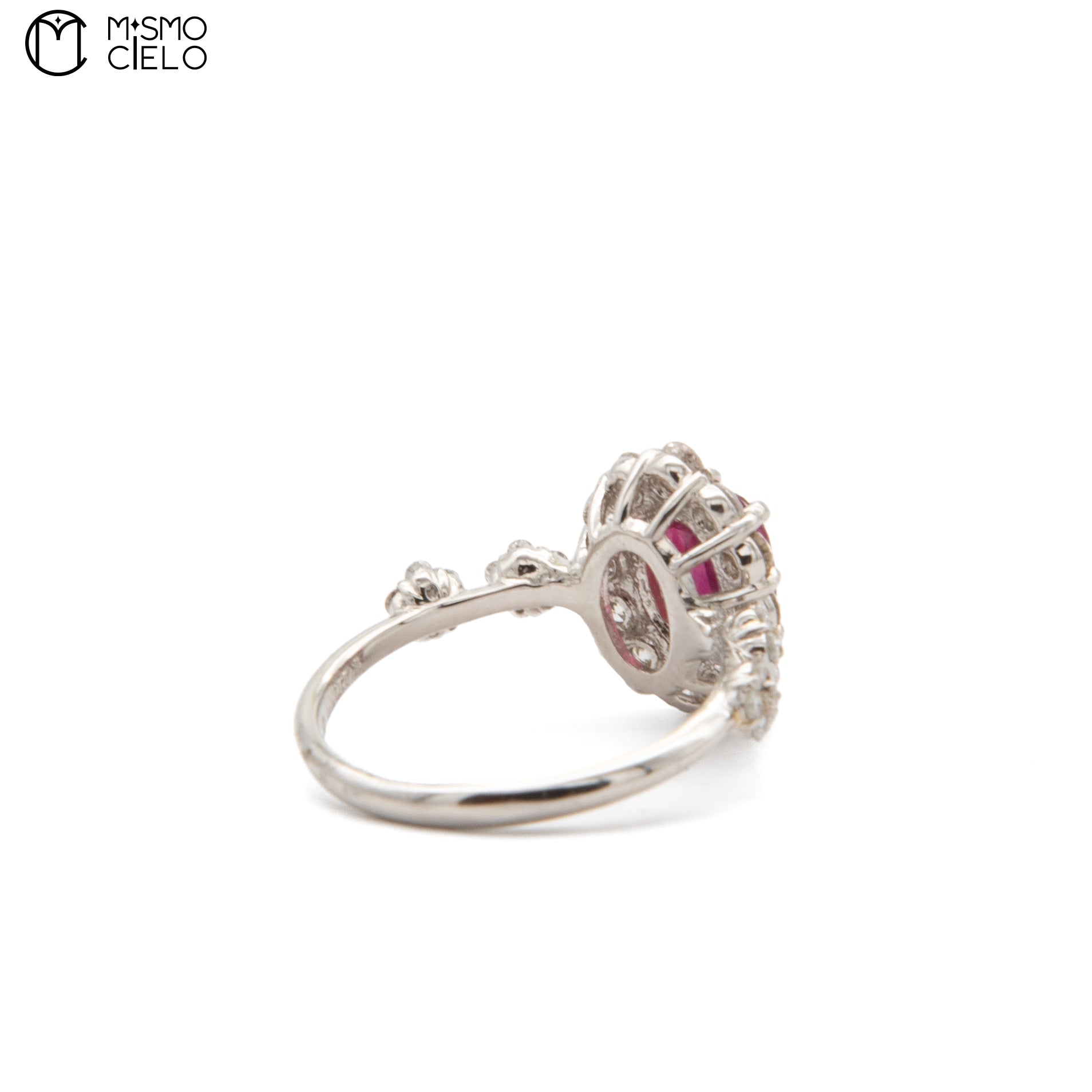 900Pt Ruby and Diamong Ring 4.6g Size 11 #