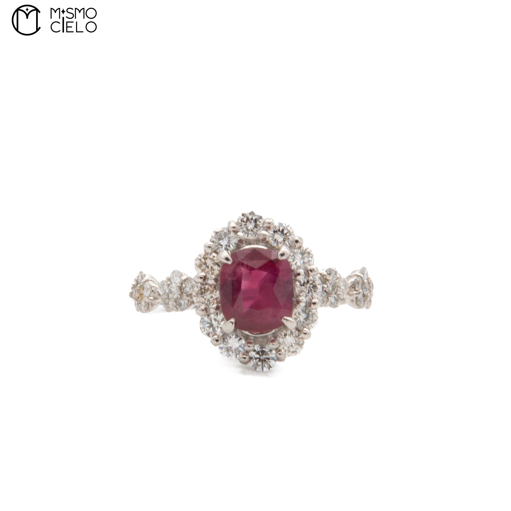 900Pt Ruby and Diamong Ring 4.6g Size 11 #