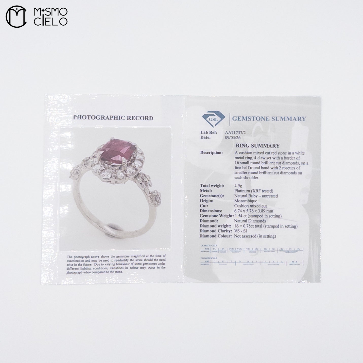 900Pt Ruby and Diamond Ring 4.6g Size 11 #